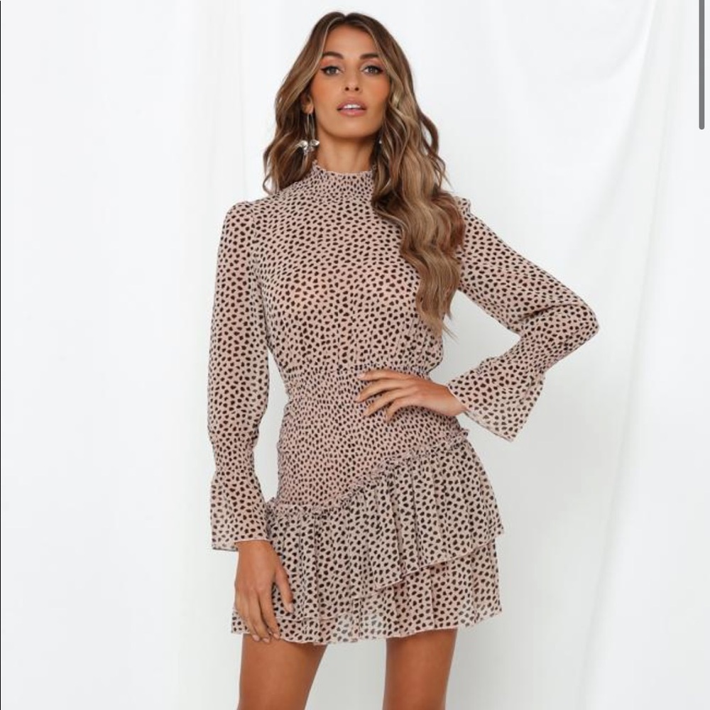 HELLO MOLLY Don’t Take It Personal Beige Dress - Picture 1 of 16